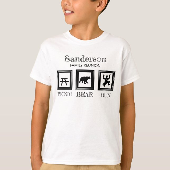 Funny Family Wiedersehen Personalisiertes Camping  T-Shirt (Vorderseite)
