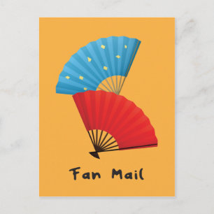 Funny Fan Mail Puff mit japanischen Fans Postkarte