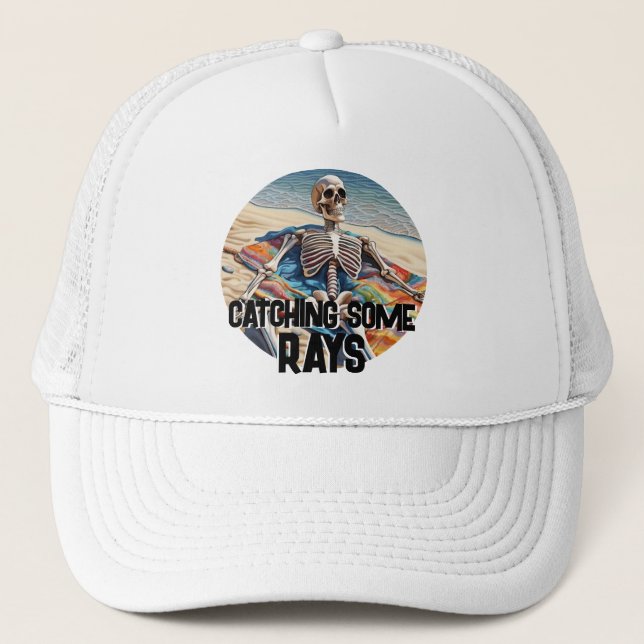 Funny Fangen einige rosige Skeletton-T - Shirt Truckerkappe (Vorderseite)