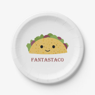 Funny Fantastaco Taco Pun Niedlich Kawaii Taco Pappteller