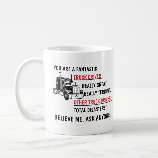 Funny Fantastic Trucker Truck Driver Kaffeetasse (Links)