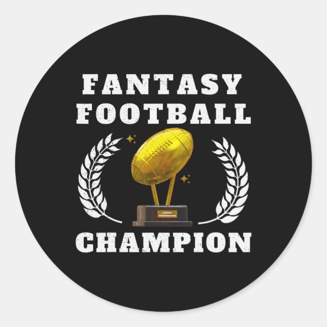 Funny Fantasy Football 2025 Champion Fantasy Footb Runder Aufkleber (Vorderseite)