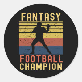 Funny Fantasy Football Champion Entwurf Runder Aufkleber