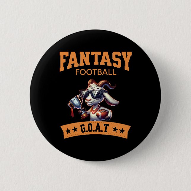 Funny Fantasy Football Champion Goat Button (Vorderseite)