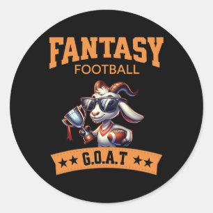 Funny Fantasy Football Champion Goat Runder Aufkleber