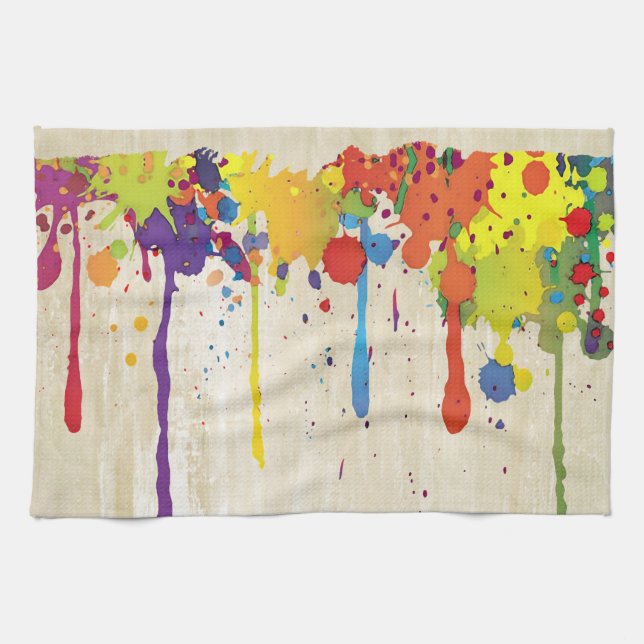 FUNNY FARBE SPLASH II + Ihr Backgr. Ideen Geschirrtuch (Horizontal)