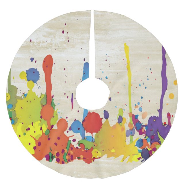 FUNNY FARBE SPLASH II + Ihr Backgr. Ideen Polyester Weihnachtsbaumdecke (Vorderseite)