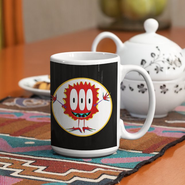Funny, farbenfroh, Cartoon Monster, Halloween Kaffeetasse (Hey there - take a look at this very cool cartoon monster mug!)