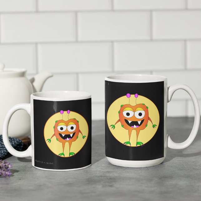Funny, farbenfroh, Cartoon Monster, Halloween Kaffeetasse (Check out these cool cartoon monster mugs!)