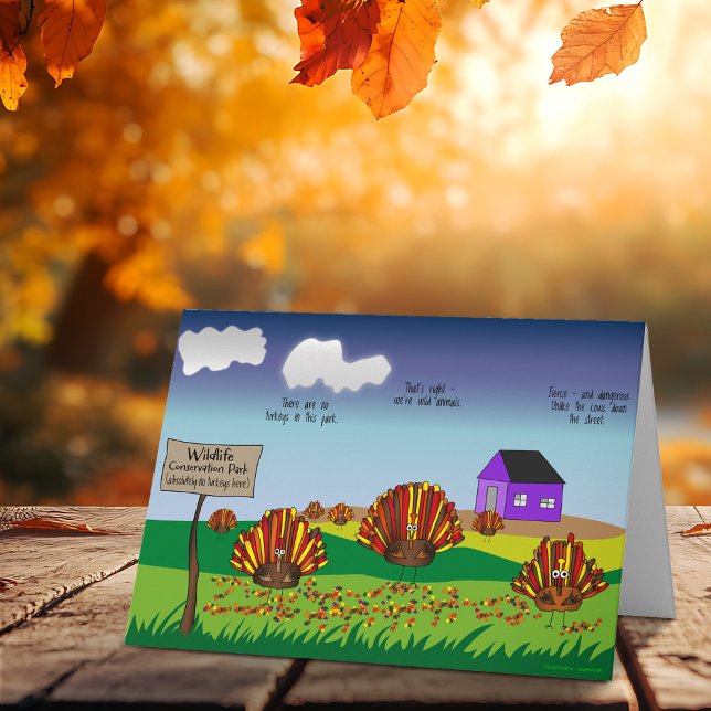 Funny, farbenfroh, Cartoon Urlaub Türkei Karte (Whoa! Check out this most excellent and funny cartoon Thanksgiving and Holiday greeting card!)