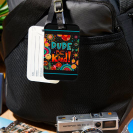 Funny farbenfroher Typ sein freundliches Lächeln Gepäckanhänger