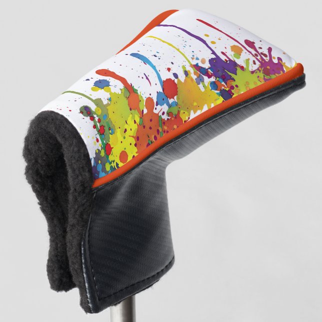 FUNNY FARBSPLASHes II + Ihr Backgr. Ideen Golf Headcover (3/4 Vorderseite)