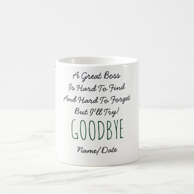 FUNNY Farewell BOSS Tasse - schwer zu vergessen (Mittel)
