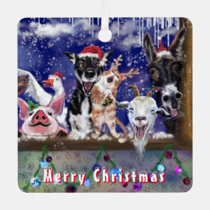 Funny Farm Animal Christmas Ornament Aus Metall