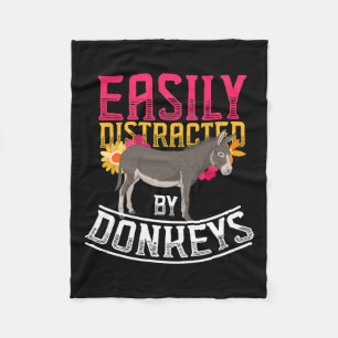 Funny Farm Animal Lover Gift Donkey Fleecedecke