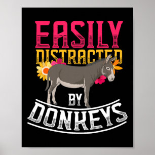 Funny Farm Animal Lover Gift Donkey Poster