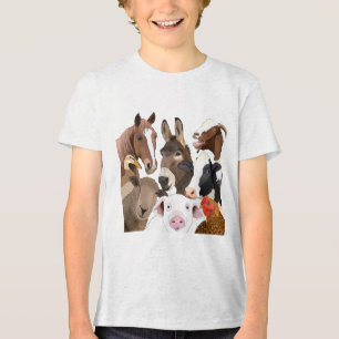 Funny Farm Animal Portrait Tri-Blend Shirt