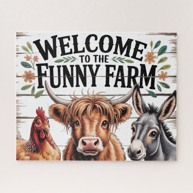 Funny Farm Animals Puzzle (Horizontal)