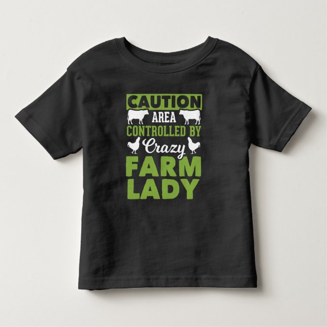 Funny Farm Ehefrau Crazy Farm Lady Kleinkind T-shirt (Vorderseite)