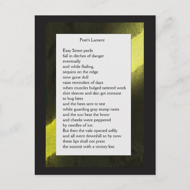 Funny Farm Gedicht Card #2 Postkarte (Vorderseite)