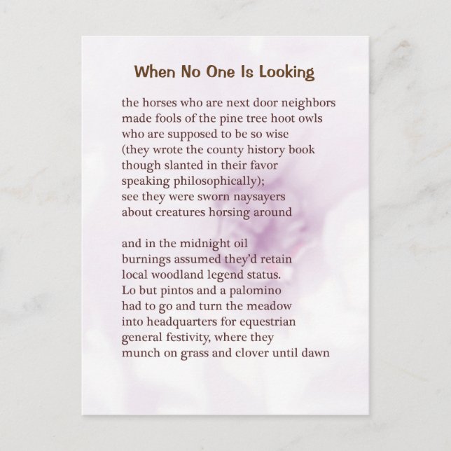 Funny Farm Gedicht Card #5 Postkarte (Vorderseite)