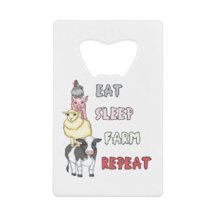 Funny Farm Life - Eat Sleep Farm Repeat Geldbeutel Flaschenöffner