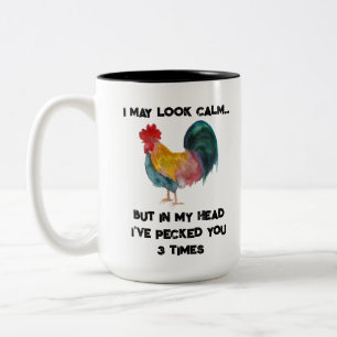 Funny Farm Rooster Zweifarbige Tasse