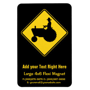 Funny Farm Tractor Road Signature Warnung Magnet