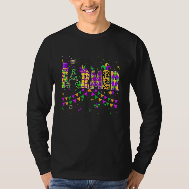 Funny Farmer Mardi Gras Festival Party Parade New  T-Shirt (Vorderseite)