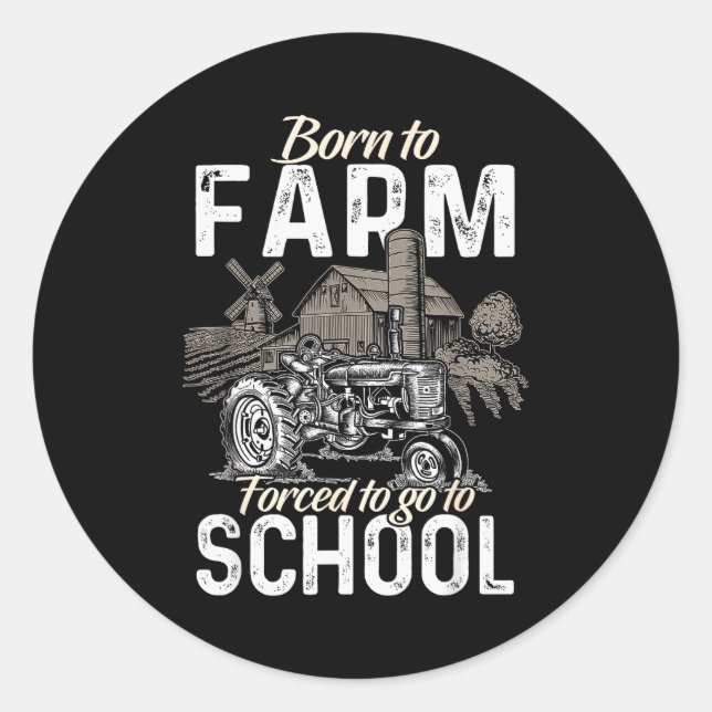 Funny Farmer Shirt Men Tractor Boys Tractor Lover  Runder Aufkleber (Vorderseite)