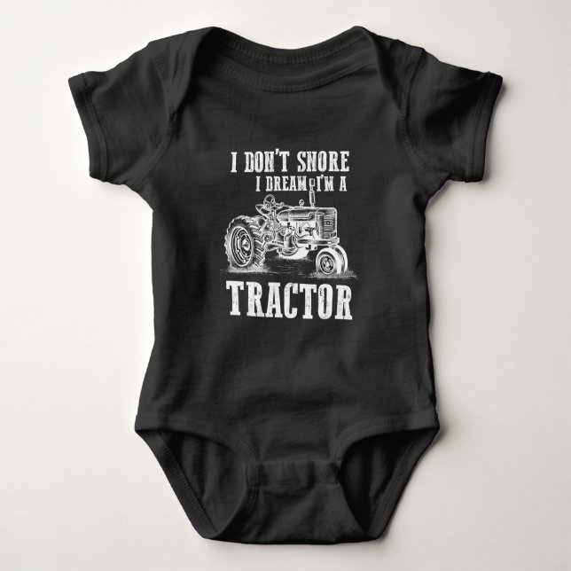 Funny Farming Tractor Driver Schnarchen Bauer Baby Strampler (Vorderseite)