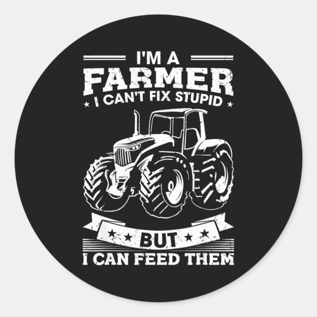 Funny Farming Tractor I'm A Farmer I Feed People  Runder Aufkleber (Vorderseite)