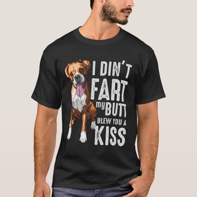 Funny Farting Boxer Hund Lover Joke T-Shirt (Vorderseite)