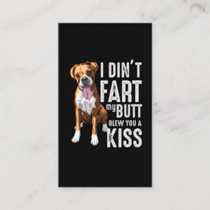 Funny Farting Boxer Hund Lover Joke Visitenkarte