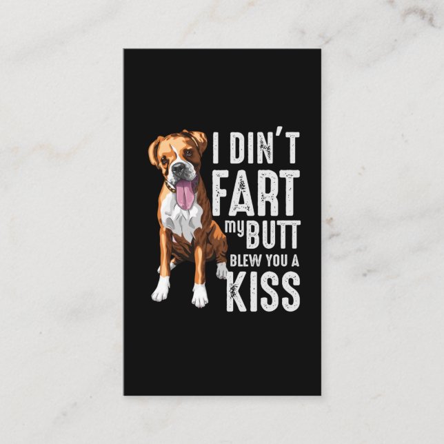 Funny Farting Boxer Hund Lover Joke Visitenkarte (Vorderseite)
