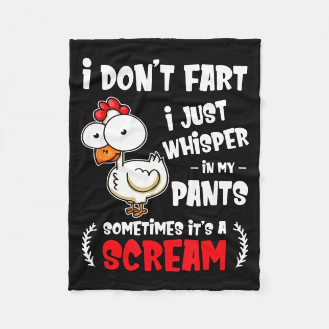 Funny Farting Chicken Lover I Dont Fart I Whisper  Fleecedecke (Vorderseite)