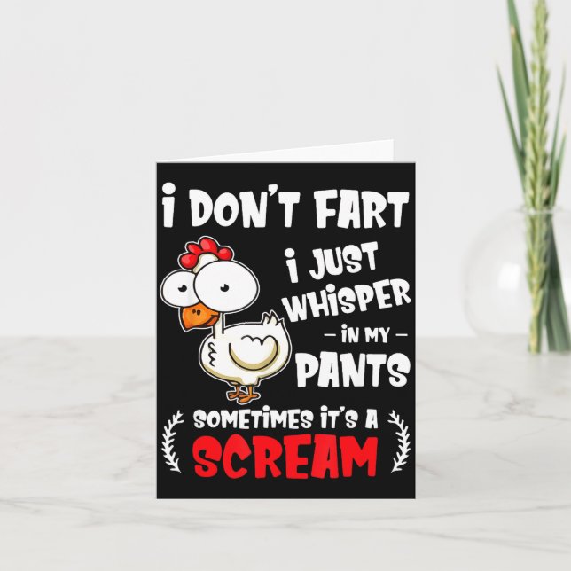 Funny Farting Chicken Lover I Dont Fart I Whisper  Karte (Vorderseite)