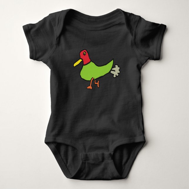 Funny Farting Duck Baby Strampler (Vorderseite)