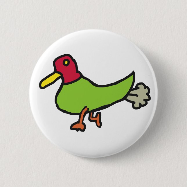 Funny Farting Duck Button (Vorderseite)