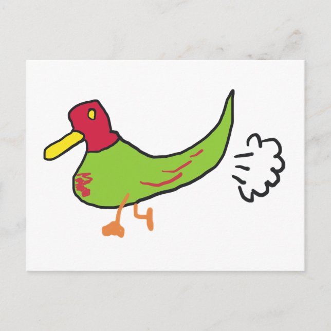 Funny Farting Duck Postkarte (Vorderseite)