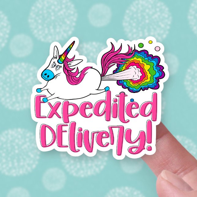 Funny Farting Unicorn Expedition Delivery Business Aufkleber (Von Creator hochgeladen)