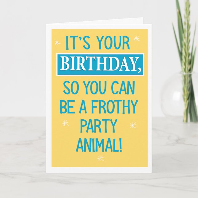 Funny Farty Sloth Birthday Karte (Vorderseite)