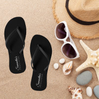 Funny Fashion Pun Little Black Flip Flops