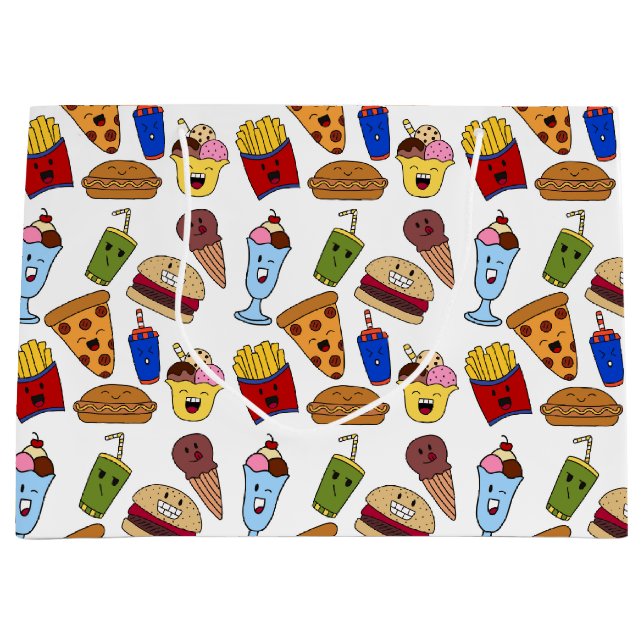 Funny Fast Food Geschenktasche Große Geschenktüte (Vorderseite)