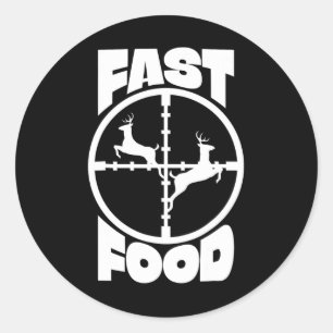Funny Fast Food Hirsch Jagd Geschenk für Jäger Män Runder Aufkleber
