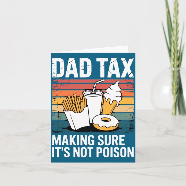 Funny Fast Food Ison Tester Gift Retro Dad Tax  Karte (Vorderseite)