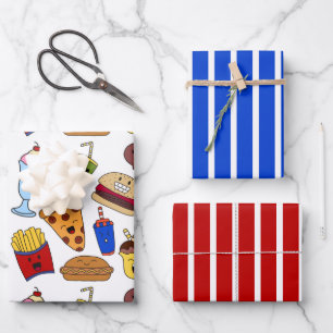 Funny Fast Food Wrapper Set Geschenkpapier Set