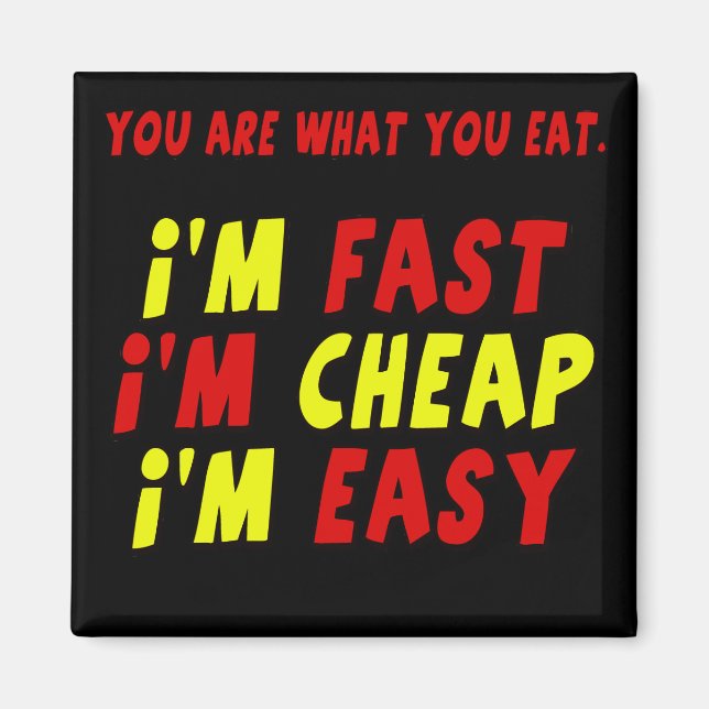 Funny Fast günstig Easy T - Shirt Geschenke Magnet (Vorne)