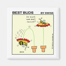 Funny Fat Bumblebee Cartoon Dieting Humor Magnet