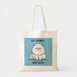 Funny Fat Cartoon Cat Nicht grumpy einfach nur ein Tragetasche